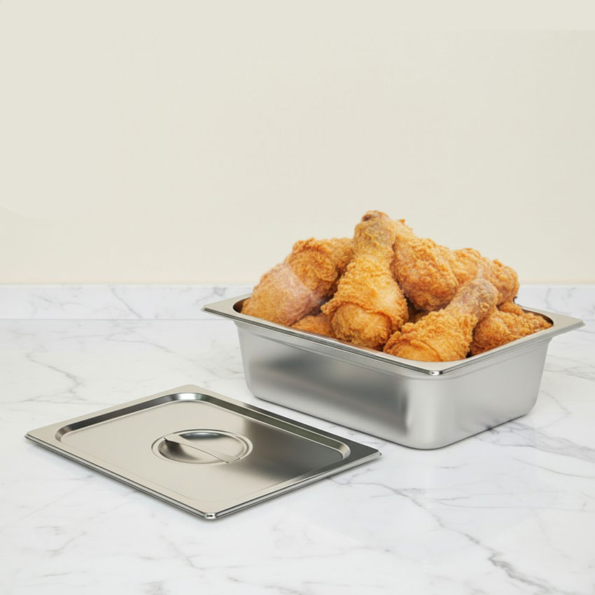 1/2 Size Stainless Steel Steam Table Pan with Lid